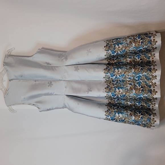 𝅺Max Studio Jacquard Artic Blue Cocktail Dress - Picture 14 of 17